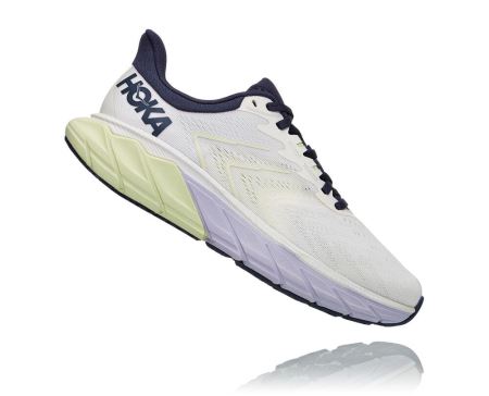 Hoka Arahi 5 Supportive - Sapatos Ortopédicos Mulher Blanc De Blanc / Outer Space | PT-EhTT3MQ